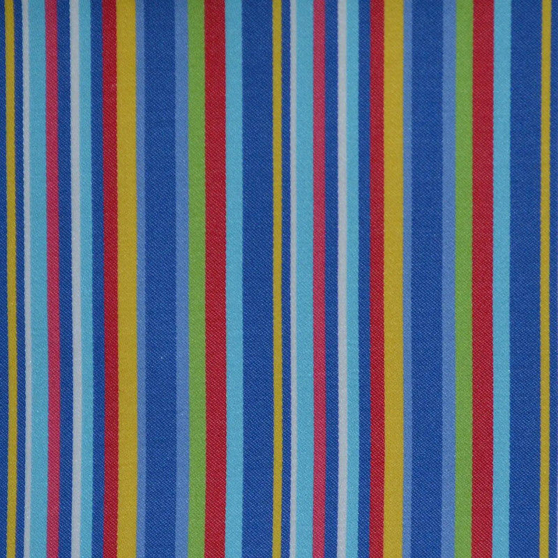 Blue, Red, Green & Yellow Multi Stripe Cotton Shirting