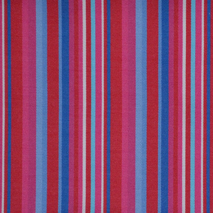 Red, Pink & Blue Multi Stripe Cotton Shirting