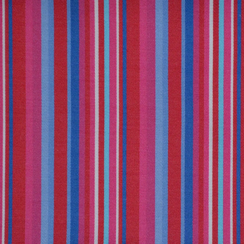 Red, Pink & Blue Multi Stripe Cotton Shirting