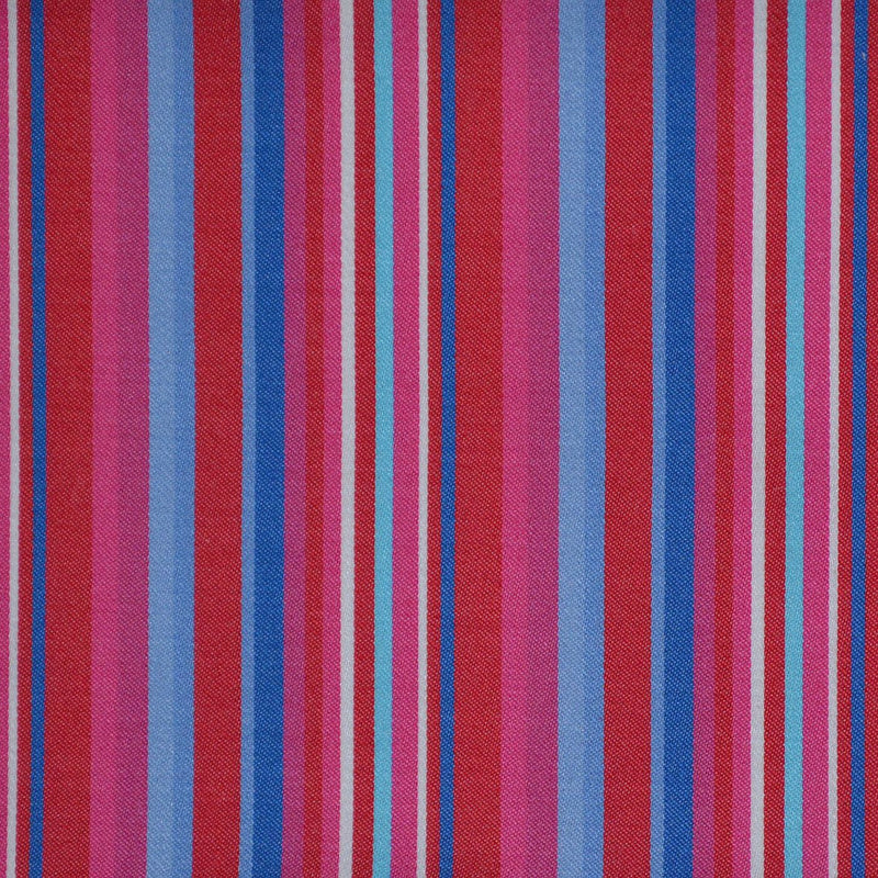Red, Pink & Blue Multi Stripe Cotton Shirting