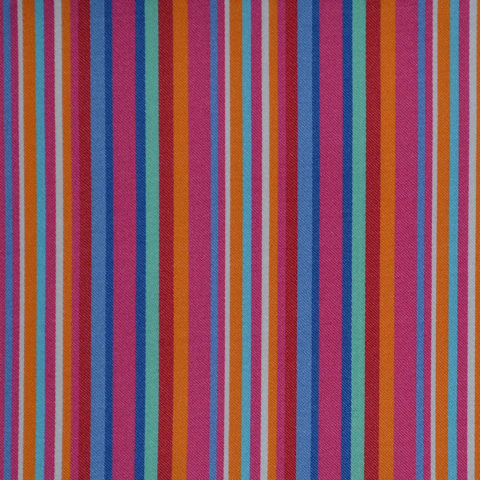 Red, Pink, Blue & Green Multi Stripe Cotton Shirting