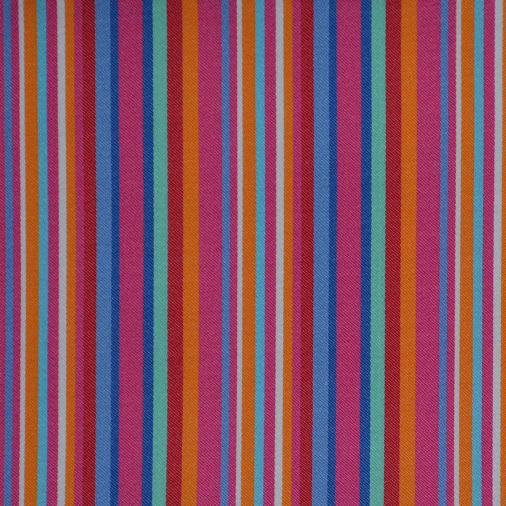 Red, Pink, Blue & Green Multi Stripe Cotton Shirting