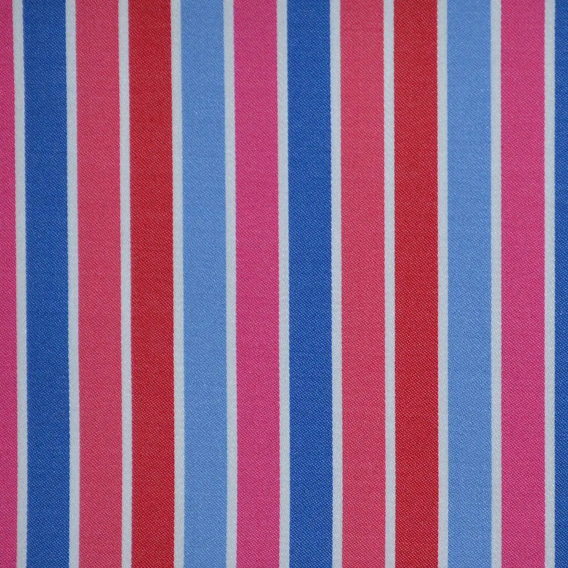 Blue, Pink, Red & White Multi Stripe Cotton Shirting