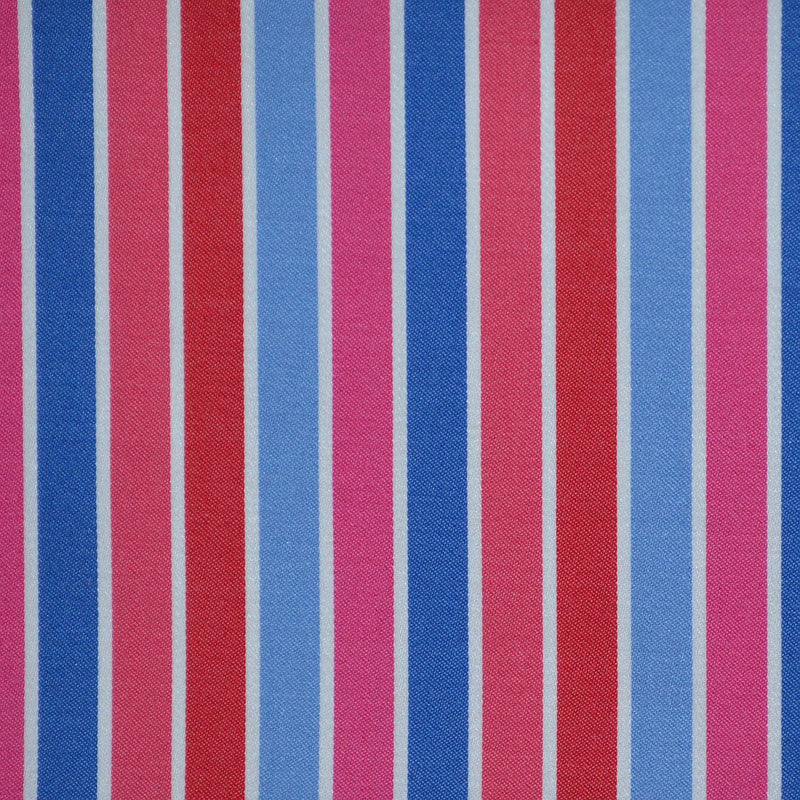 Blue, Pink, Red & White Multi Stripe Cotton Shirting