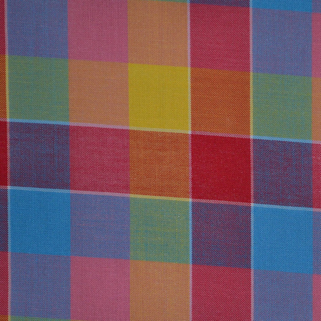 Red, Blue, Pink & Green Multi Check Cotton Shirting