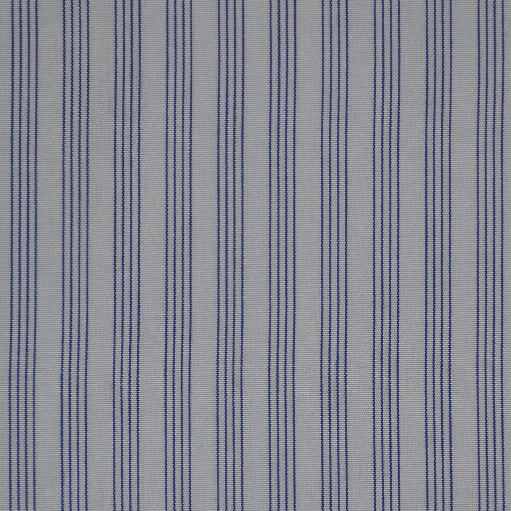 White with Blue Stripe Cotton Shirting