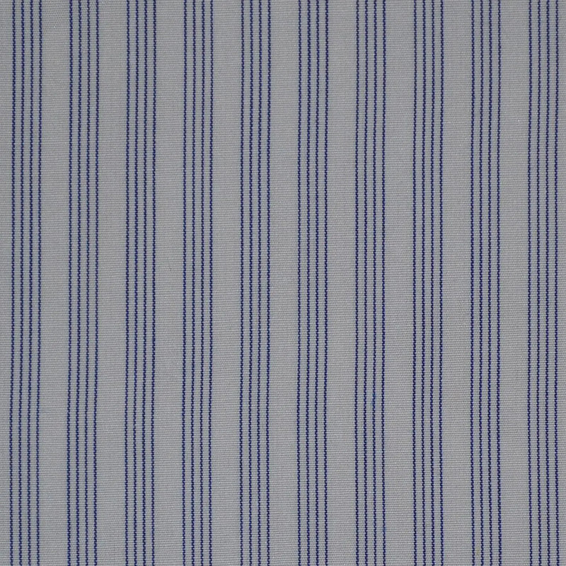 White with Blue Stripe Cotton Shirting