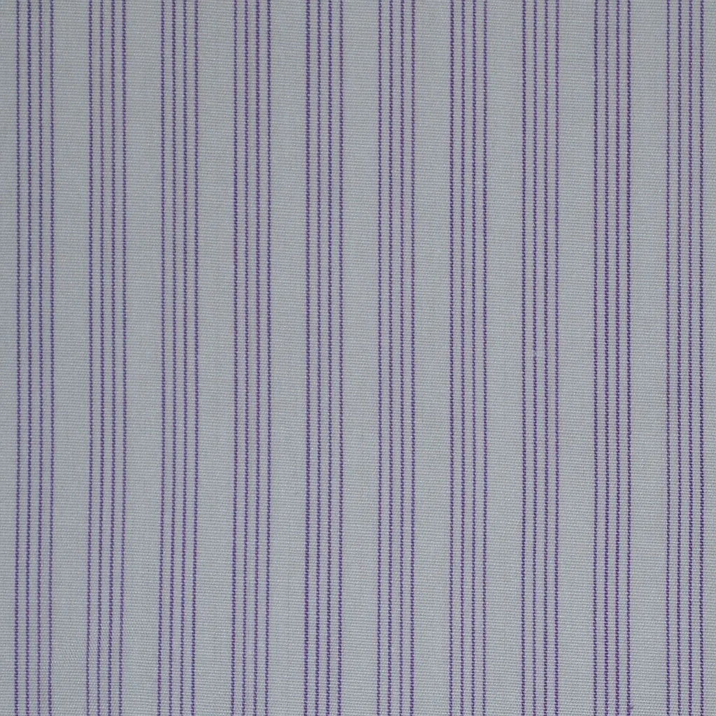 White with Lilac Stripe Cotton Shirting