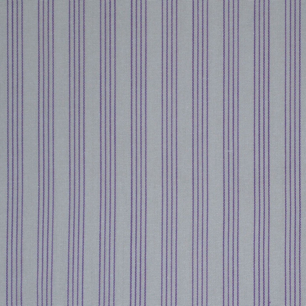 White with Lilac Stripe Cotton Shirting