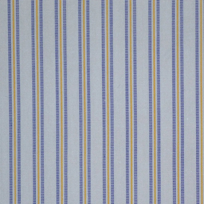 White with Blue & Yellow Check Cotton Shirting