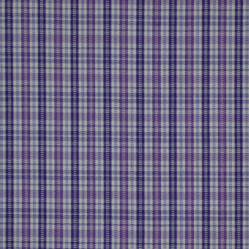 White with Blue & Purple Check Cotton Shirting