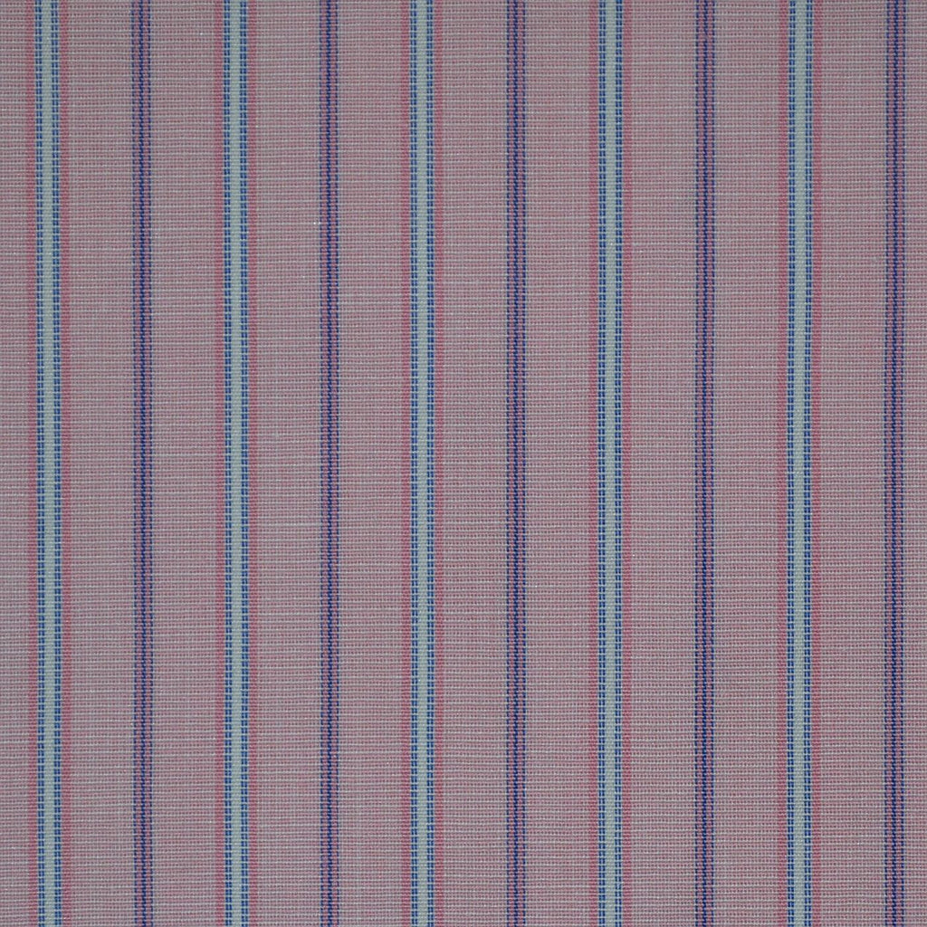 Pink with White & Blue Stripe Cotton Shirting