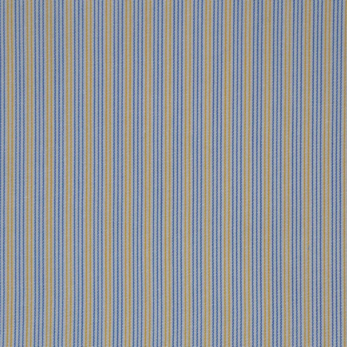 White with Yellow & Blue Stripe Cotton Shirting