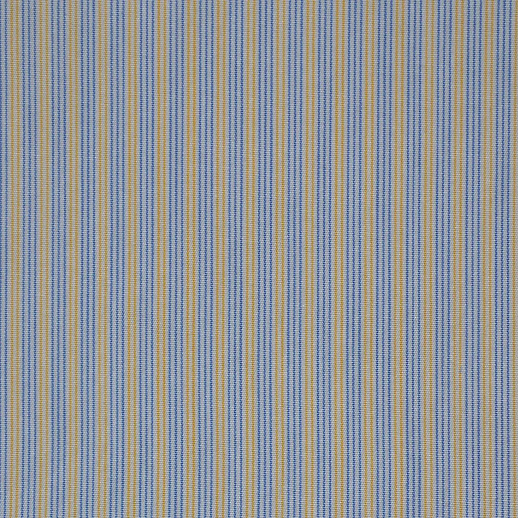 White with Yellow & Blue Stripe Cotton Shirting