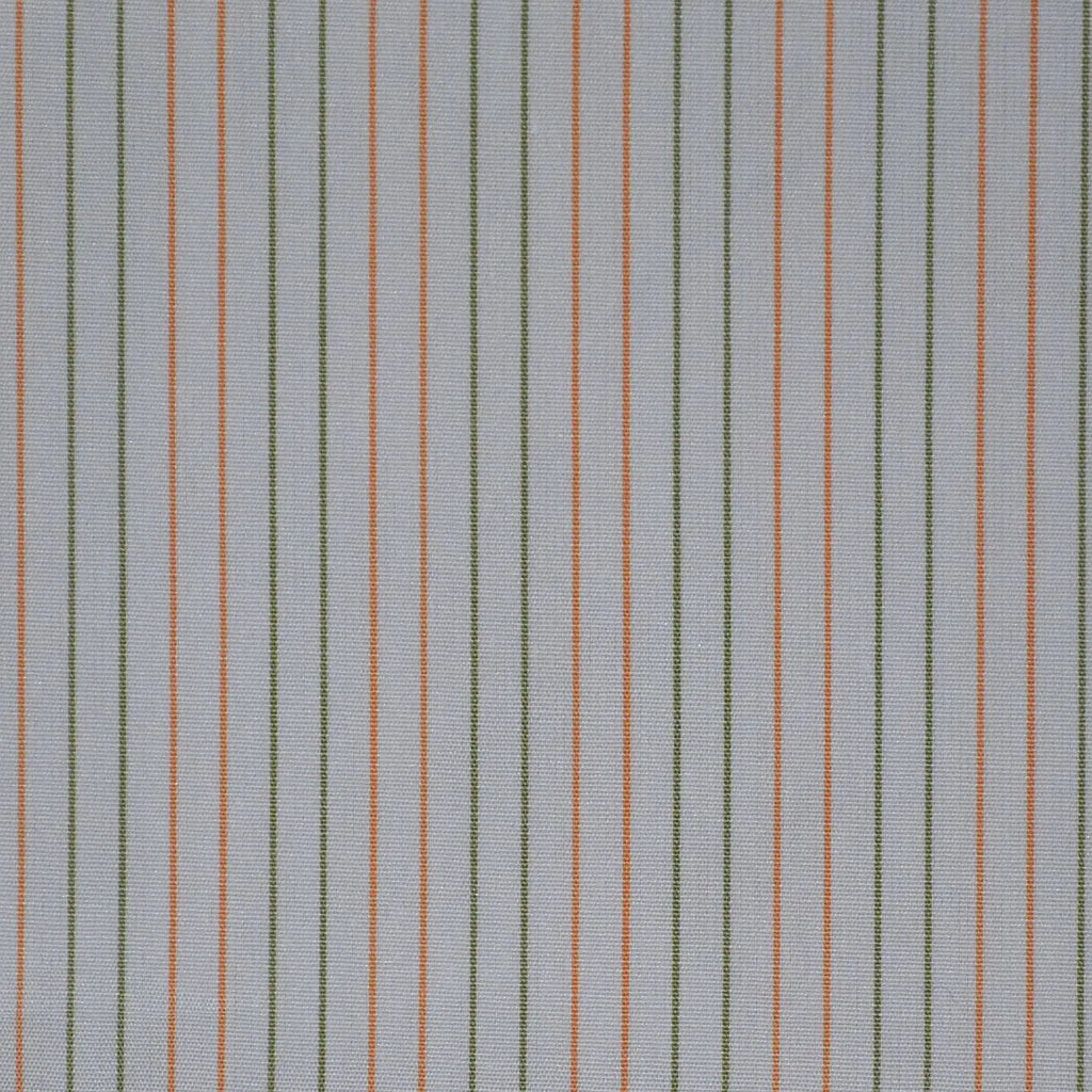 White with Orange & Green Stripe Cotton Shirting