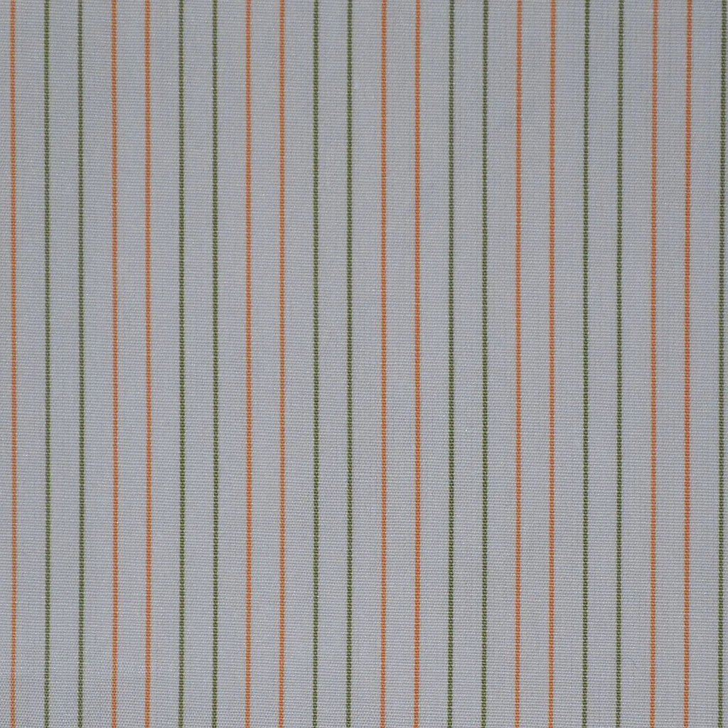 White with Orange & Green Stripe Cotton Shirting