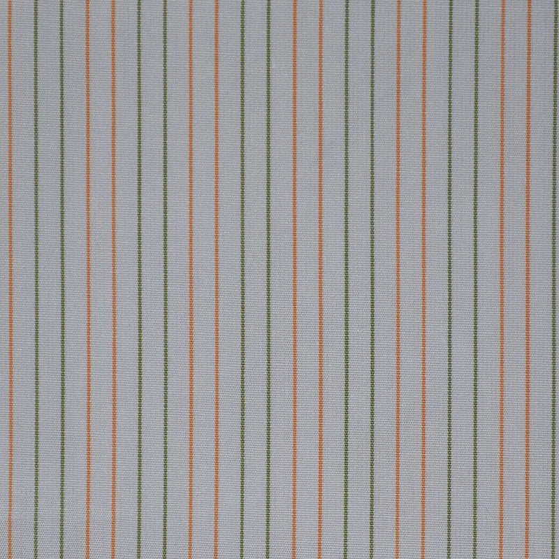 White with Orange & Green Stripe Cotton Shirting