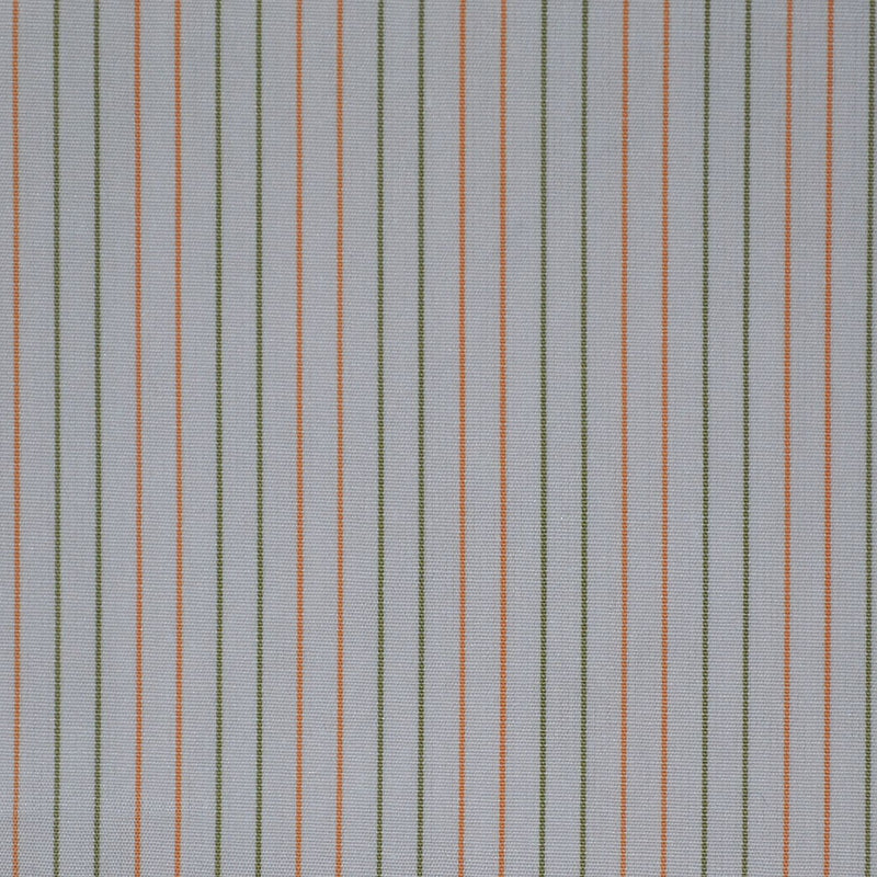 White with Orange & Green Stripe Cotton Shirting