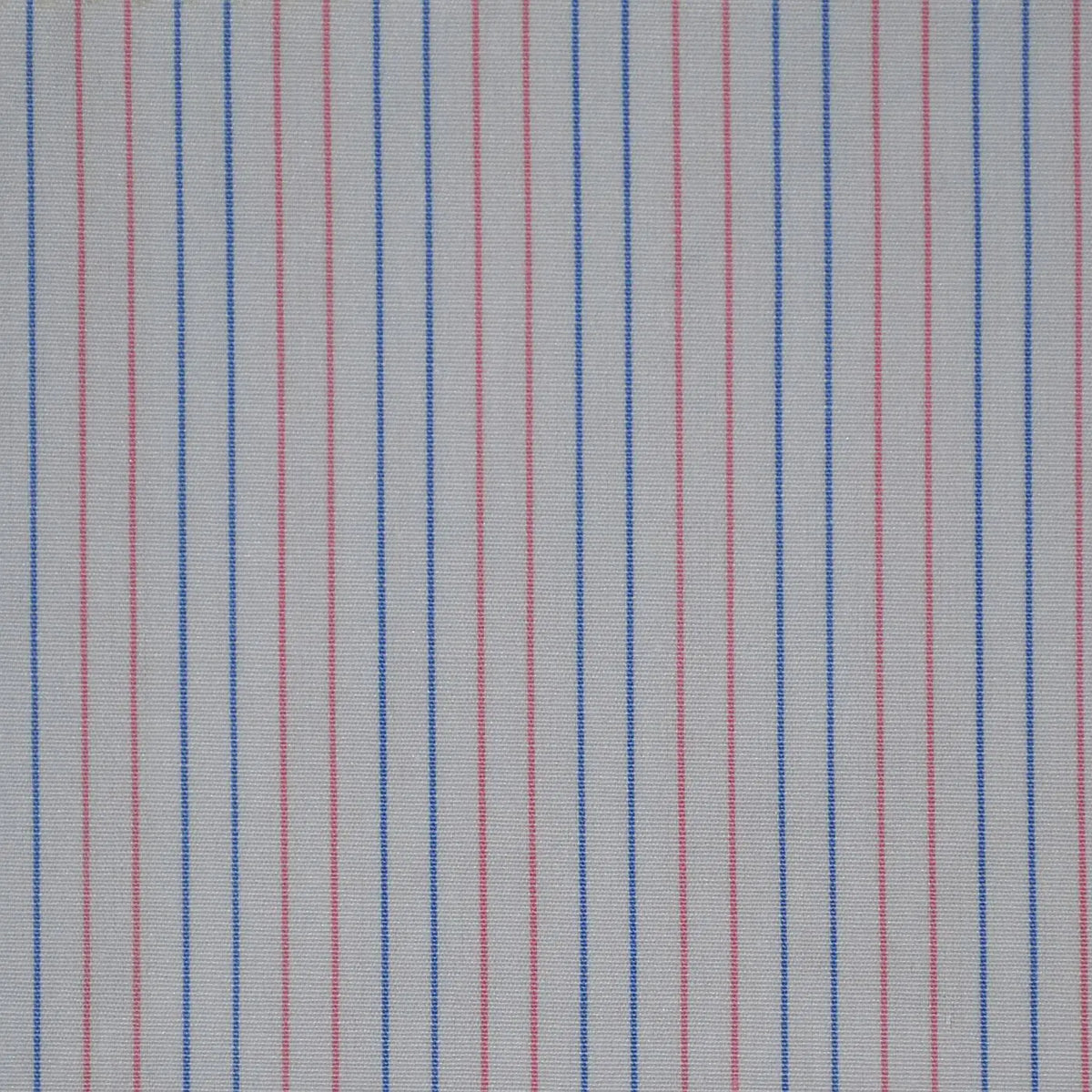 White with Pink & Blue Stripe Cotton Shirting