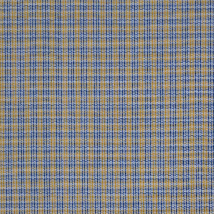 White with Blue & Yellow Check Cotton Shirting