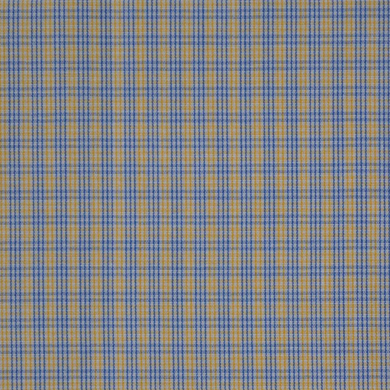 White with Blue & Yellow Check Cotton Shirting