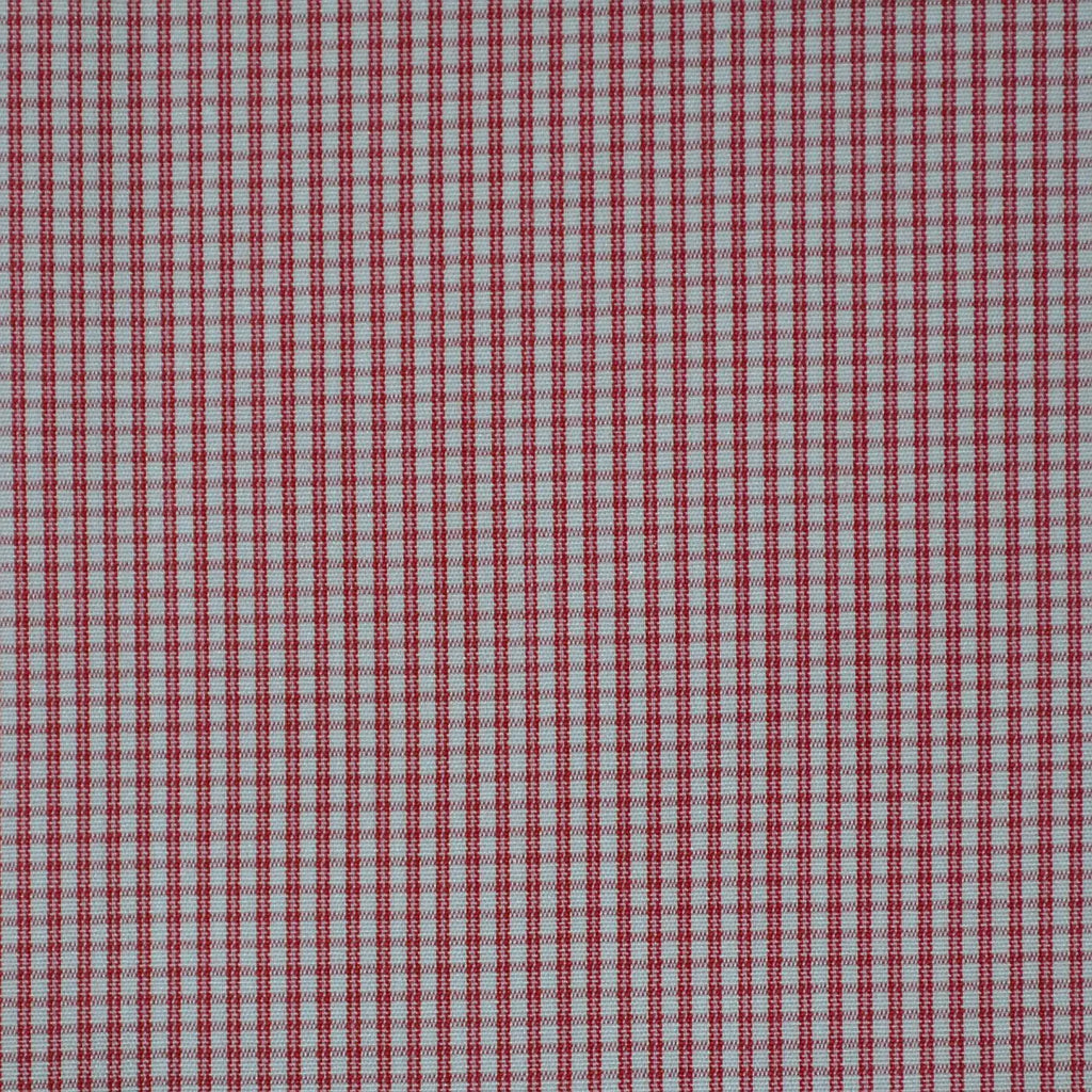 White with Red Check Cotton Shirting