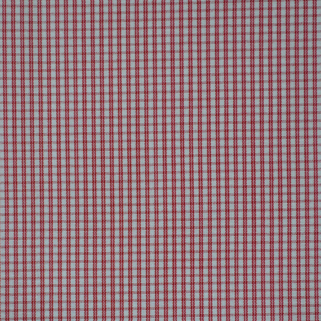 White with Red Check Cotton Shirting