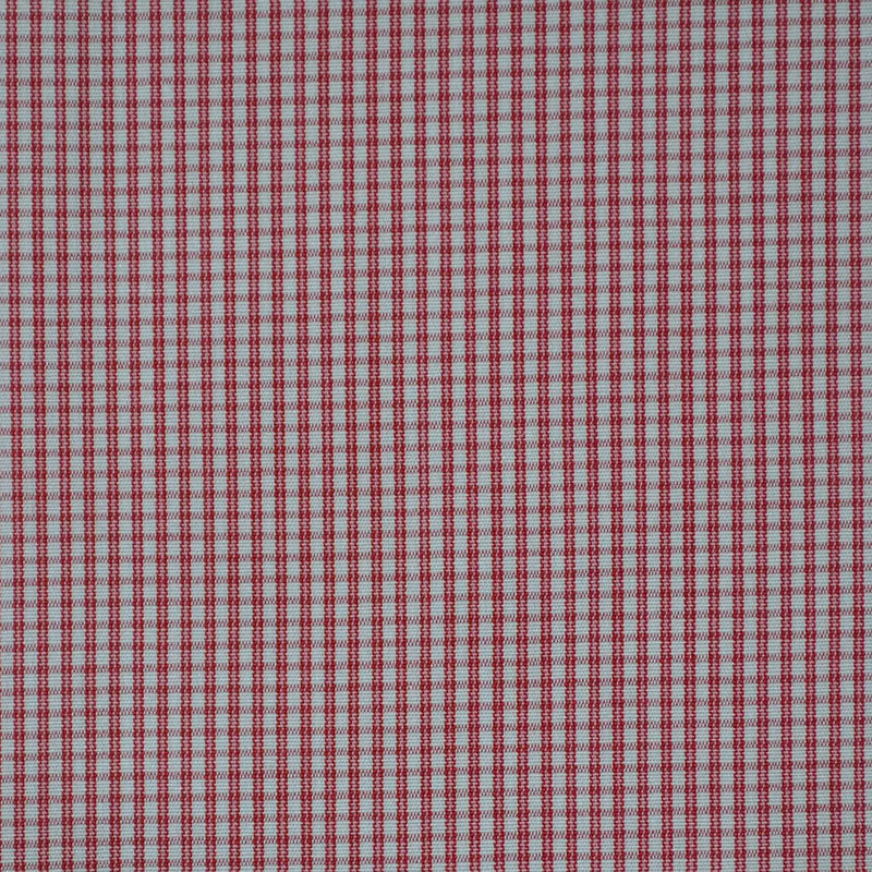 White with Red Check Cotton Shirting