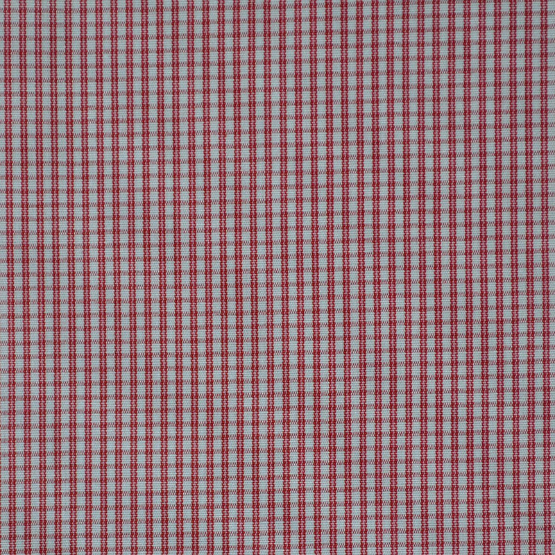 White with Red Check Cotton Shirting