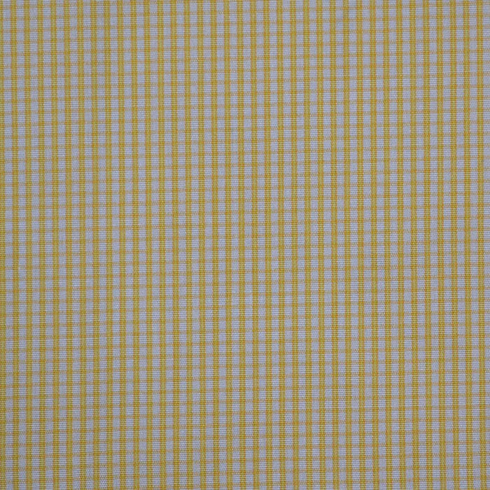 White with Yellow Check Cotton Shirting