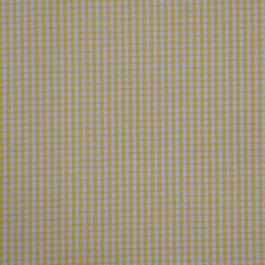 White with Yellow Check Cotton Shirting