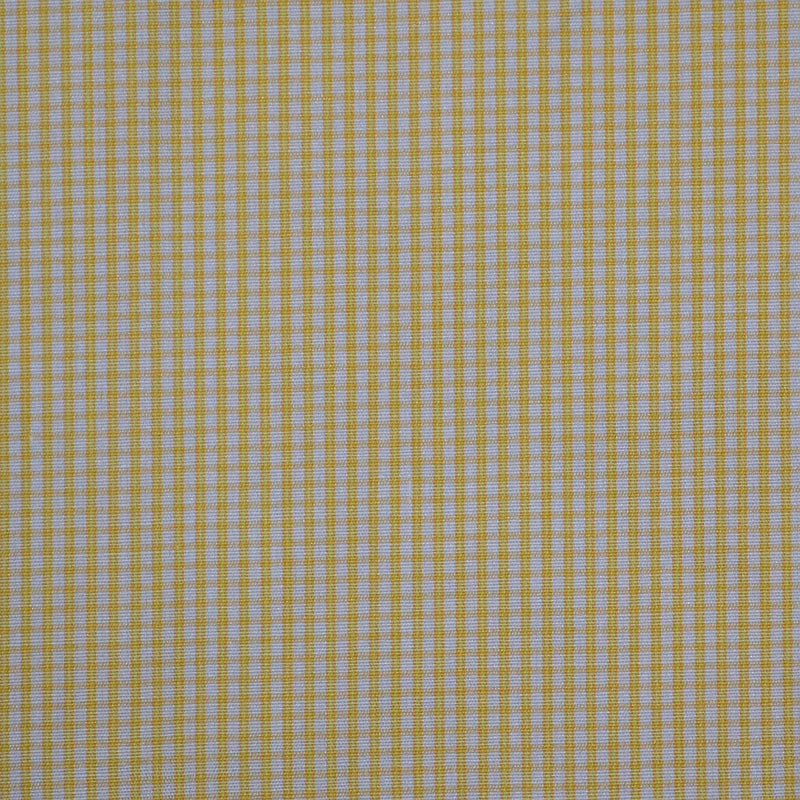 White with Yellow Check Cotton Shirting