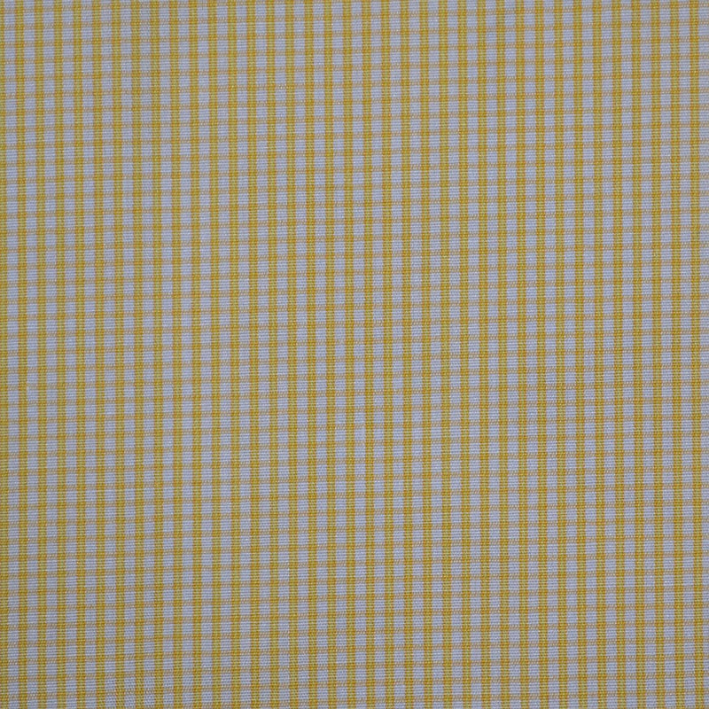 White with Yellow Check Cotton Shirting