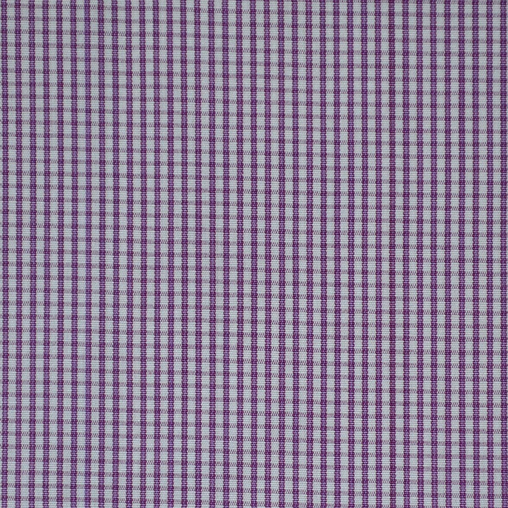 White with Purple Check Cotton Shirting