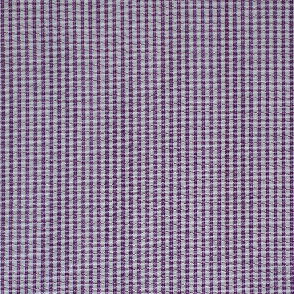 White with Purple Check Cotton Shirting