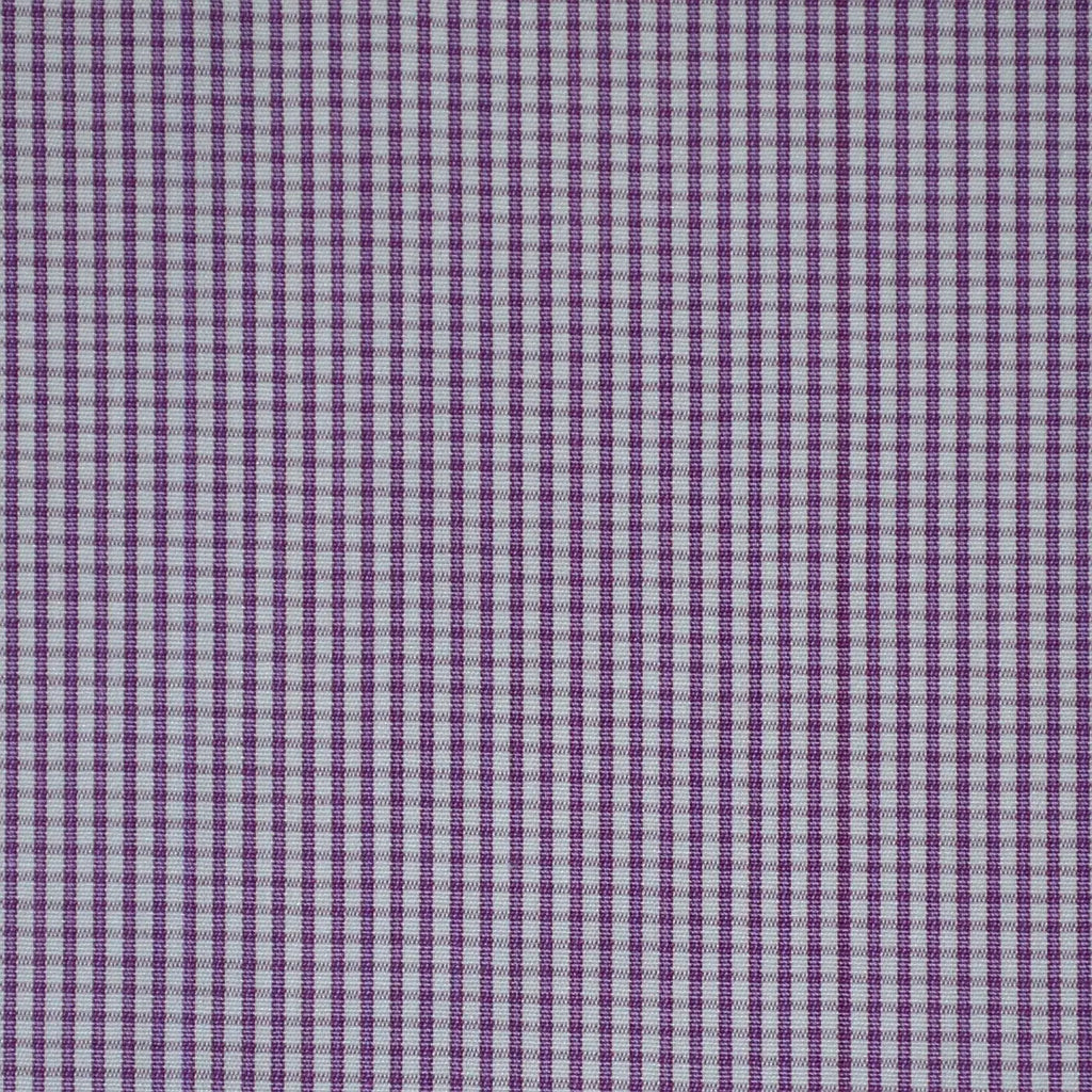 White with Purple Check Cotton Shirting