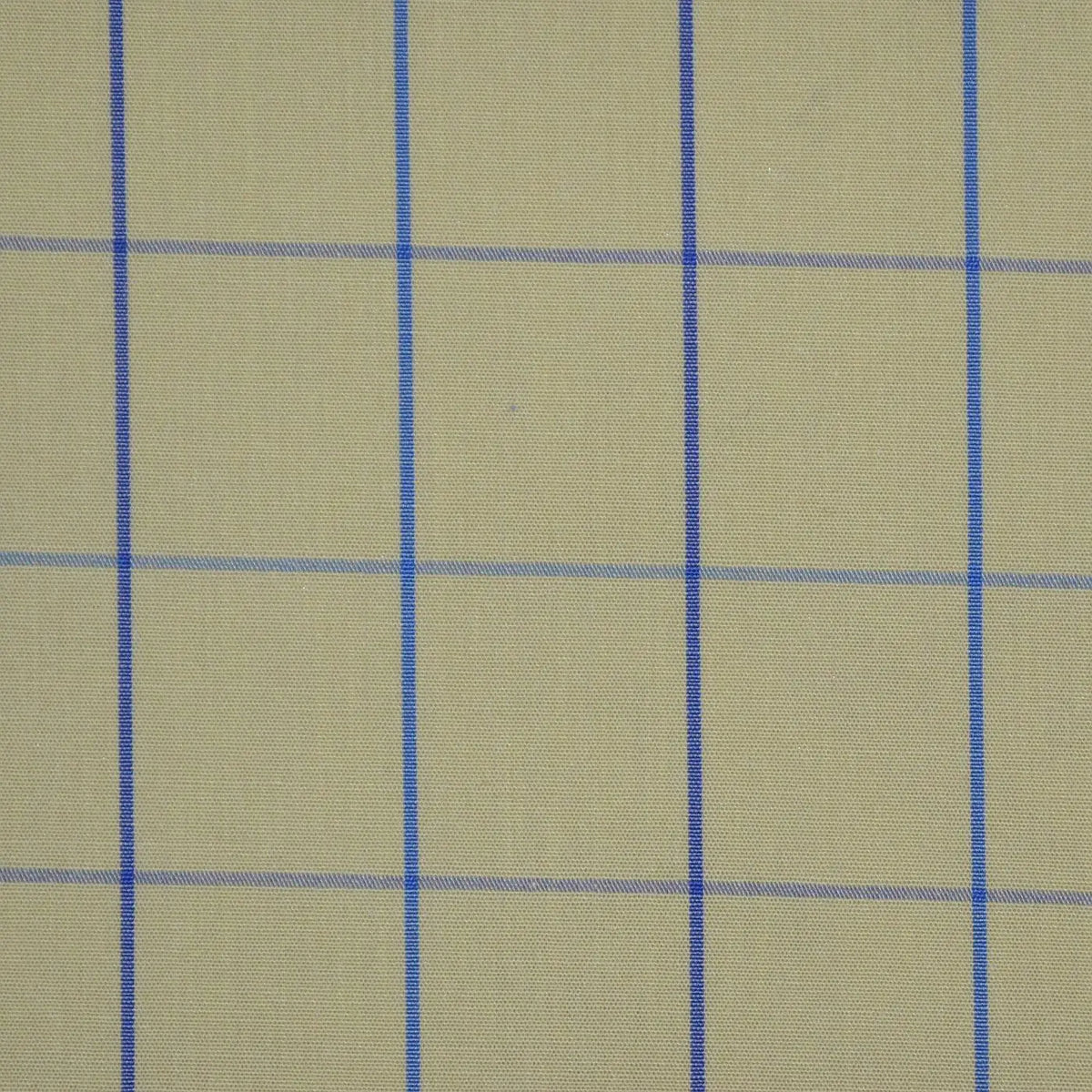 Yellow with Blue Check Cotton Shirting