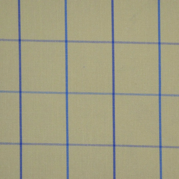 Yellow with Blue Check Cotton Shirting