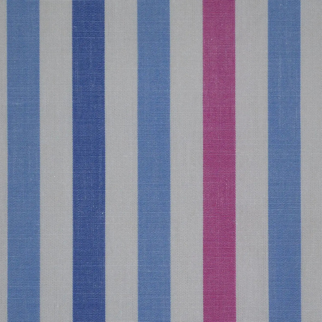 White with Pink & Blue Stripe Cotton Shirting