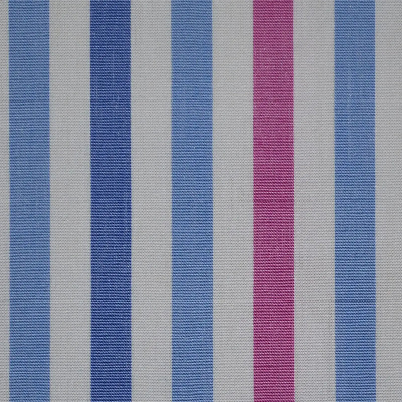 White with Pink & Blue Stripe Cotton Shirting