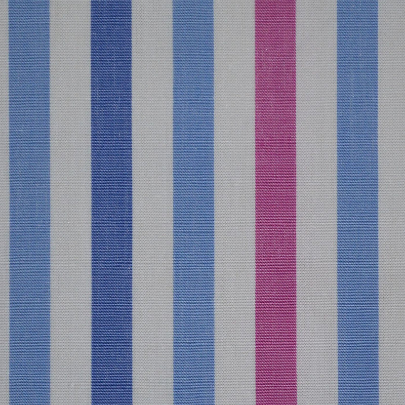 White with Pink & Blue Stripe Cotton Shirting