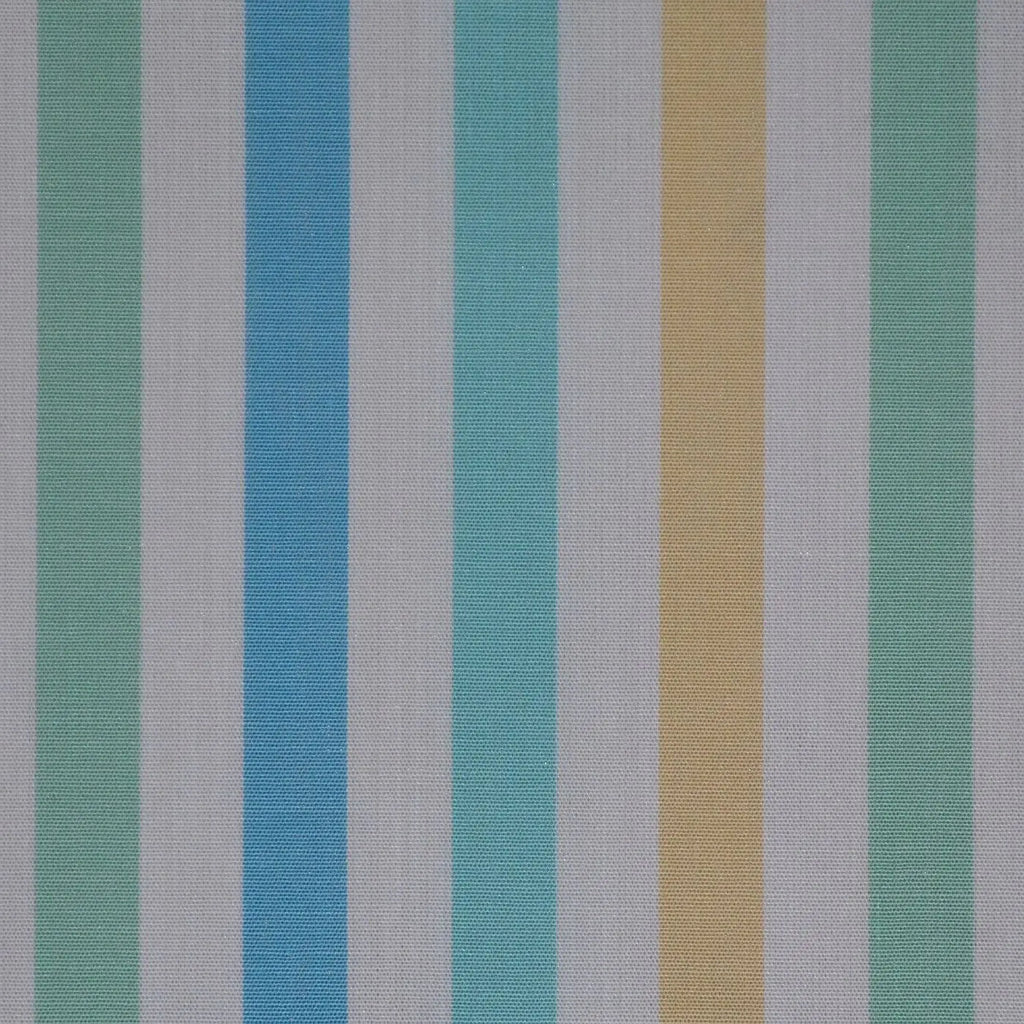 White with Green & Yellow Stripe Cotton Shirting