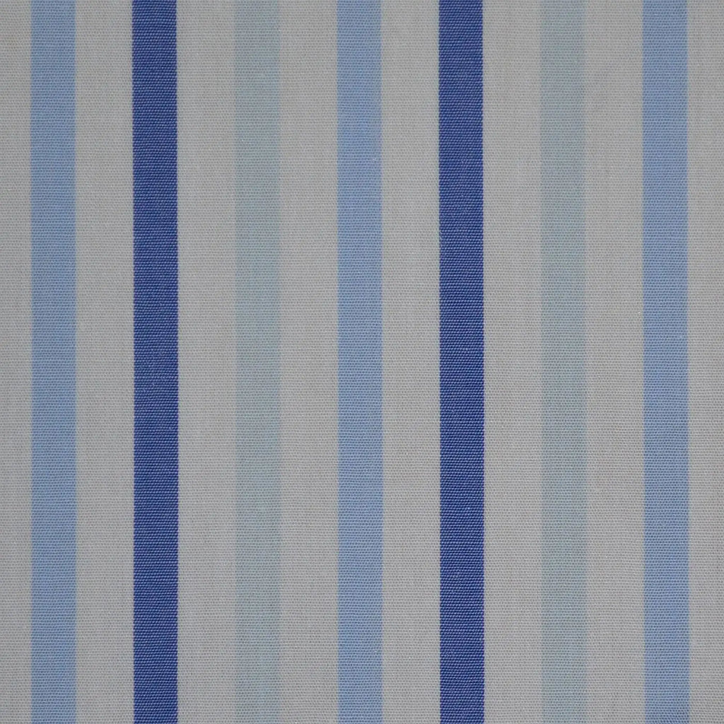 White with Blue Stripe Cotton Shirting