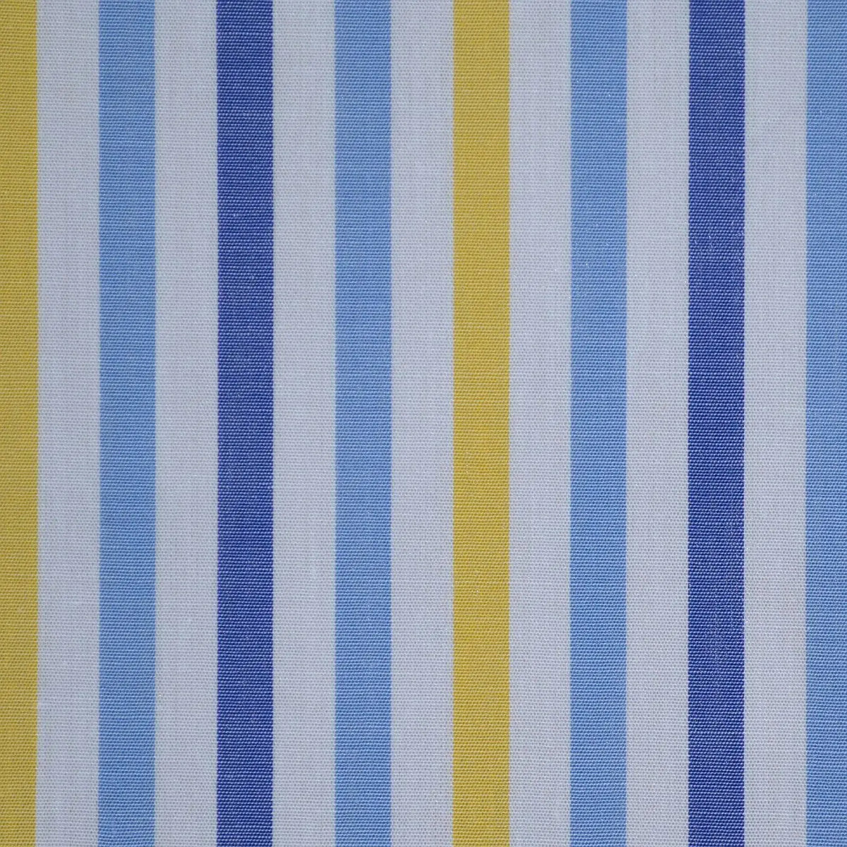 White with Blue & Yellow Stripe Cotton Shirting