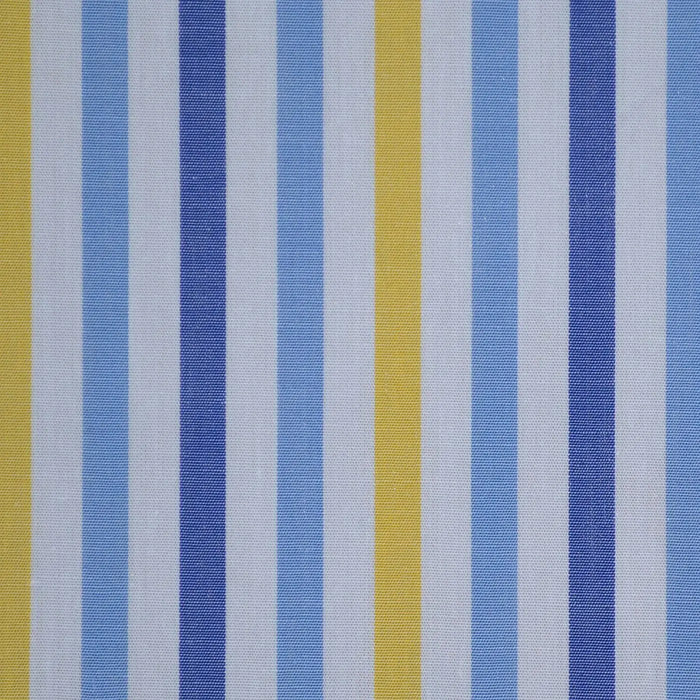 White with Blue & Yellow Stripe Cotton Shirting