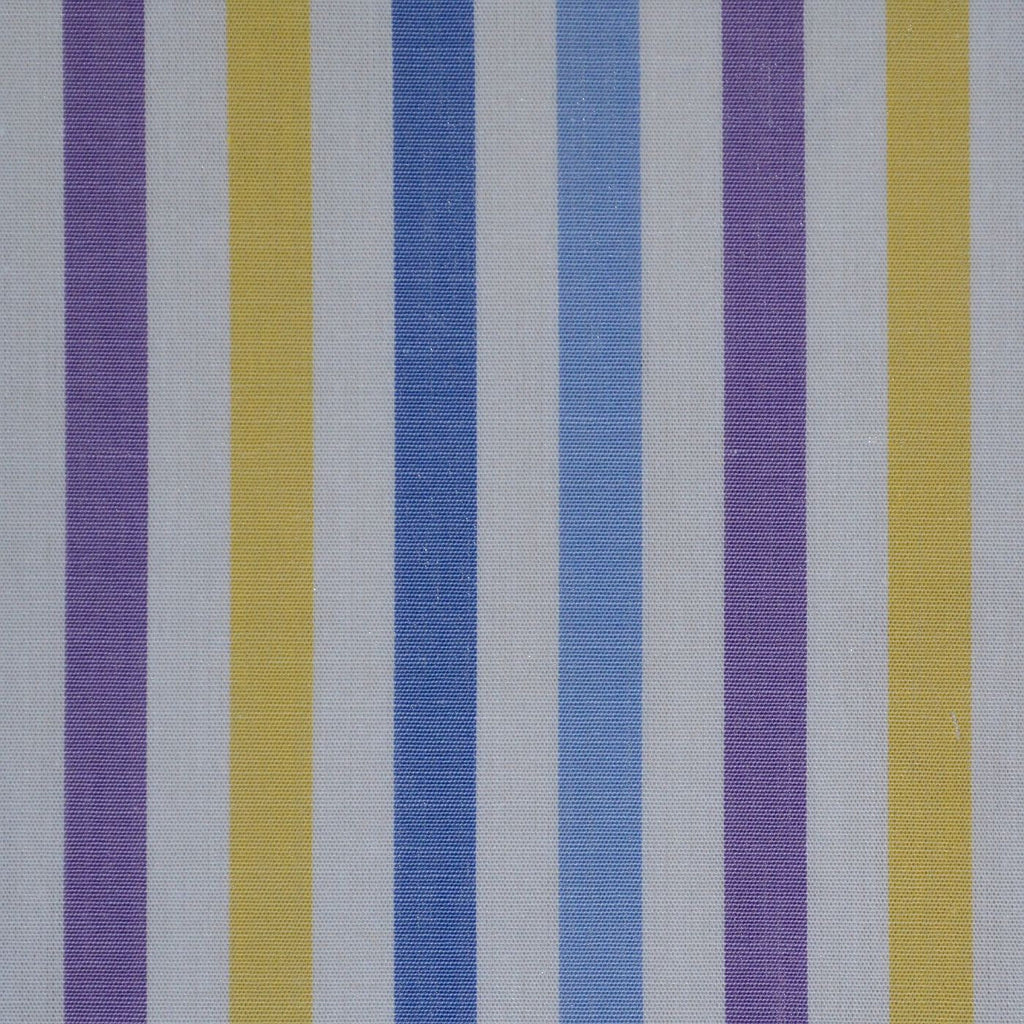 White with Yellow & Purple Stripe Cotton Shirting