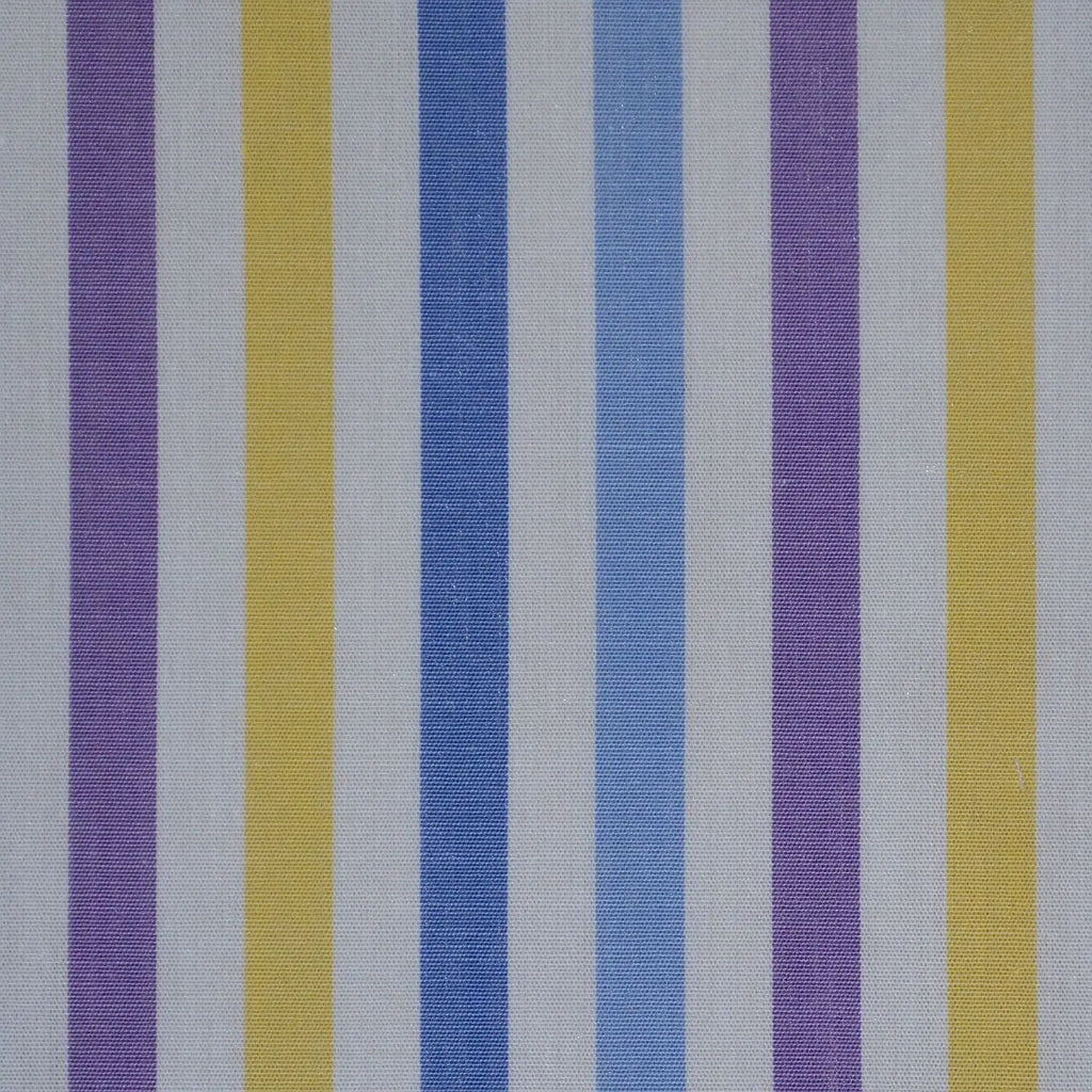 White with Yellow & Purple Stripe Cotton Shirting