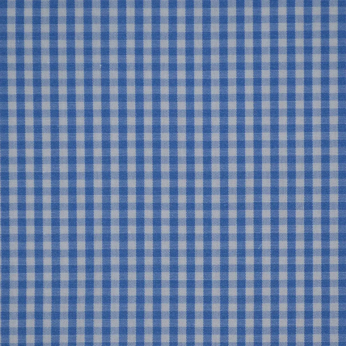 Light Blue & White Gingham Check Cotton Shirting