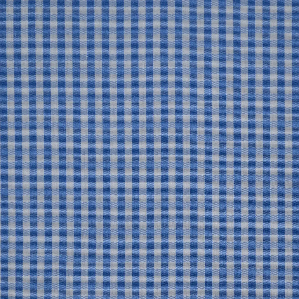 Light Blue & White Gingham Check Cotton Shirting