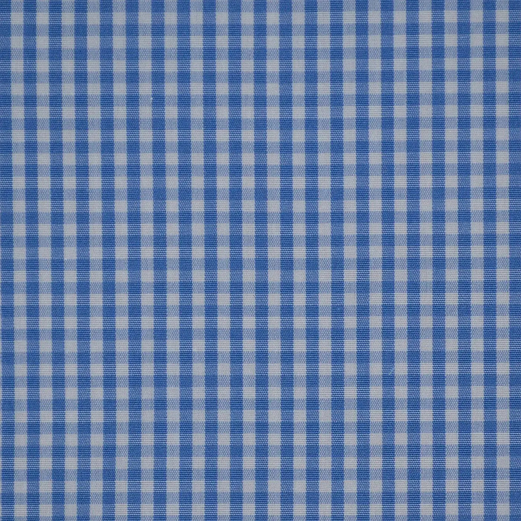 Light Blue & White Gingham Check Cotton Shirting